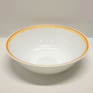 Retired Corelle Almond Yellow Rim Serving Vegetable Bowl 2 Quart